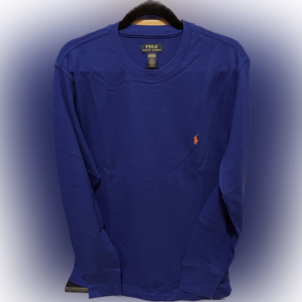 Ralph Lauren Polo Waffle-Knit Round Neck Sleep Shirt